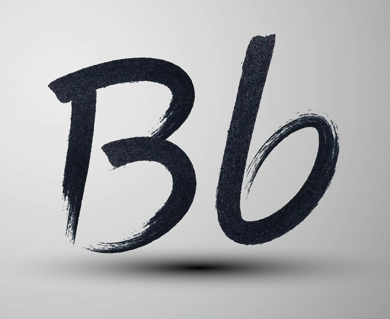 vector calligraphic hand-drawn marker or ink letter B