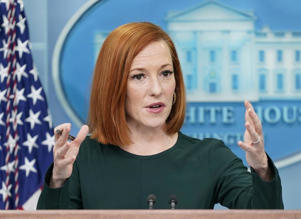 White House press secretary Jen Psaki speaks during a press briefing at the White House in Washington on March 9, 2022. Psaki has officially landed at MSNBC, where she is expected to make appearances on the network’s cable and streaming programs as well as host a new original show. Psaki will also appear on NBC and during MSNBC’s primetime special election programming throughout the midterms and 2024 presidential election. (AP Photo / Patrick Semansky, File)