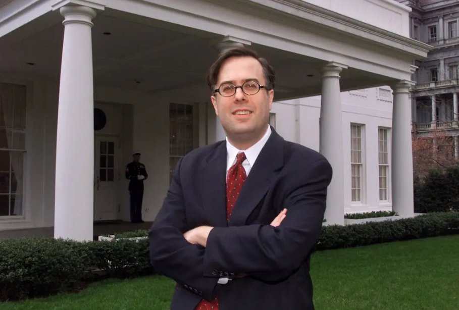 Michael Gerson in 2001. After the attacks of Sept. 11 that year, he became more involved in foreign policy. (Tim Dillon/The Associated Press)